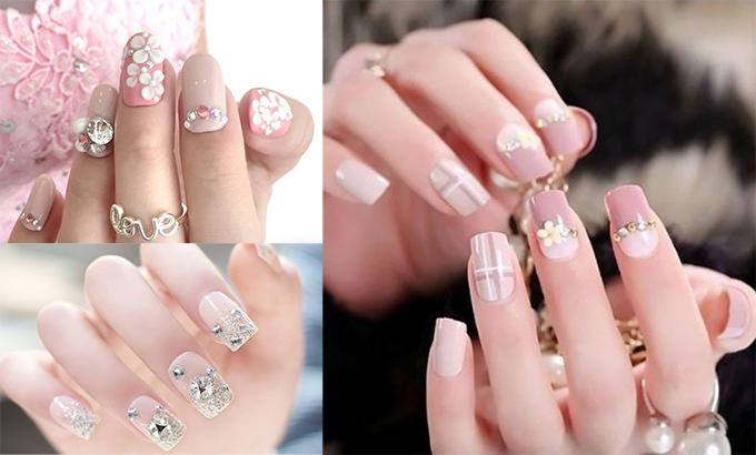 Mẫu nail màu hồng nhẹ nhàng