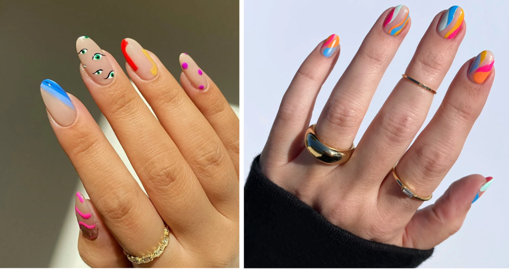 Nail nhiều màu