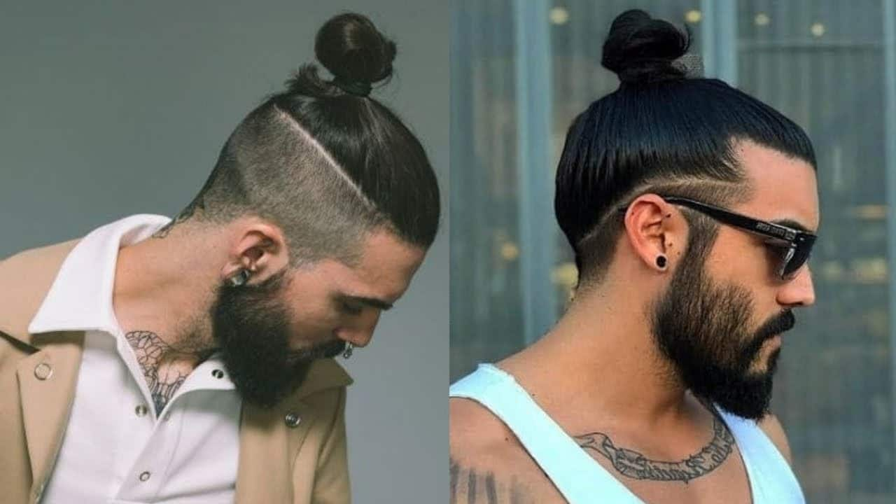 Kiểu tóc Man bun kẻ line cá tính 