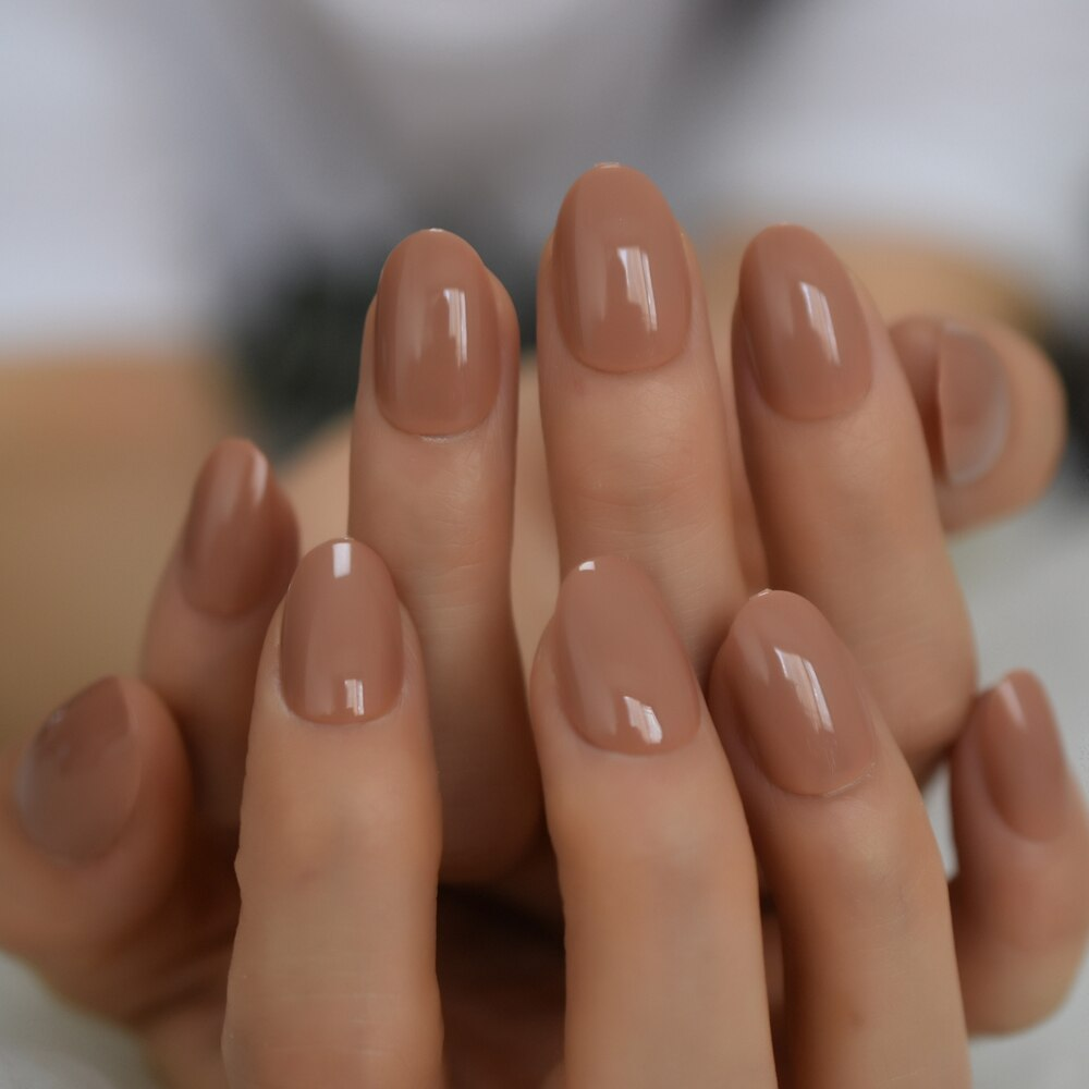 Nail trơn nâu trà sữa