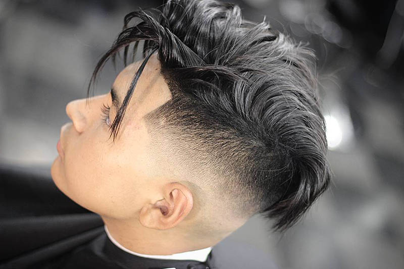 Kiểu tóc nam undercut + messy hair on top + long fringe độc đáo 