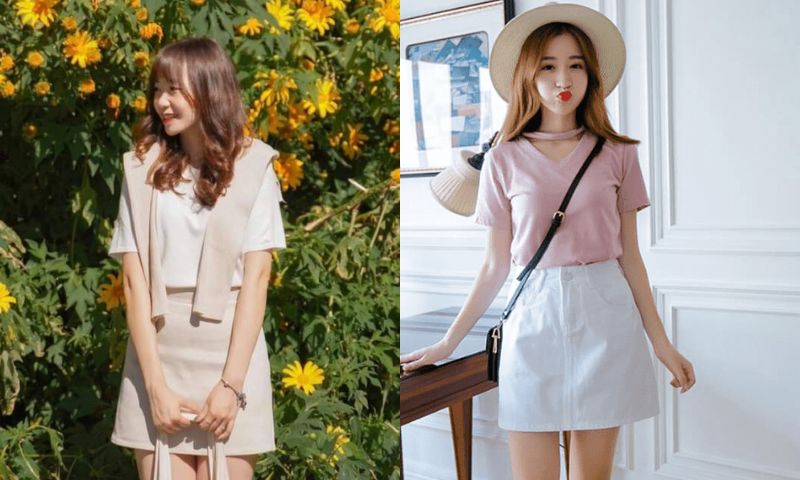 Croptop kết hợp chân váy chữ A giúp nàng khoe khéo đôi chân dài miên man