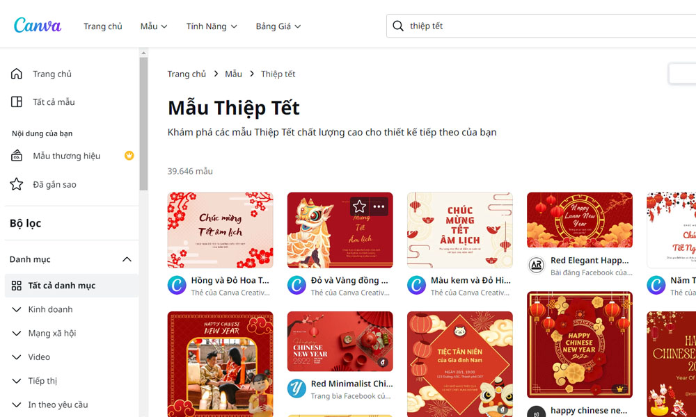 Làm thiệp Tết online với Canva 