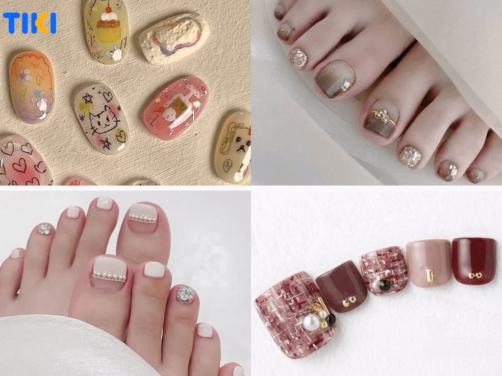 mẫu nail chân sinh nhật