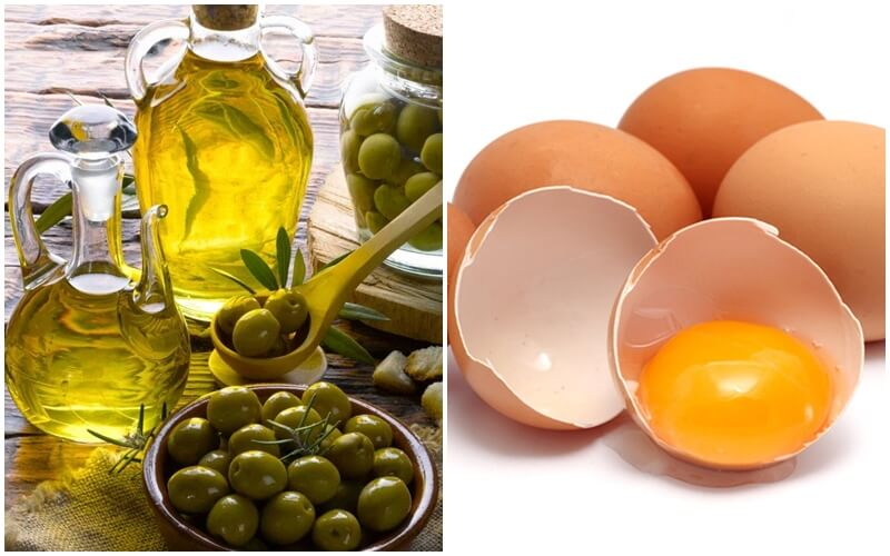 Phục hồi tóc bằng lòng trắng trứng và dầu oliu