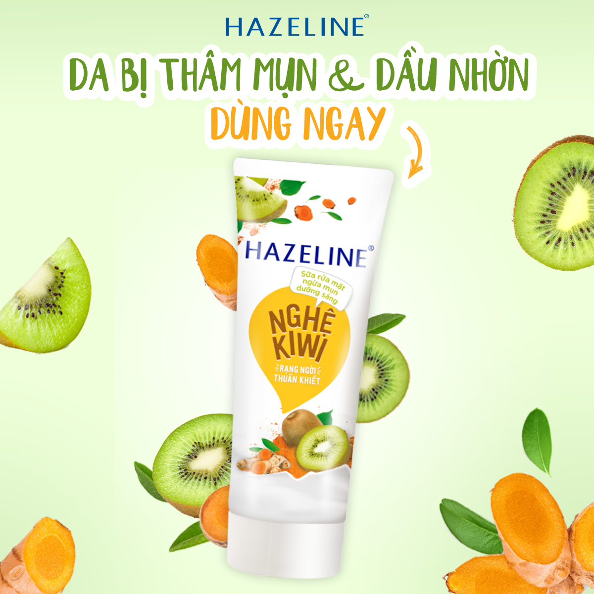 Sữa rửa mặt Hazeline Nghệ Kiwi 