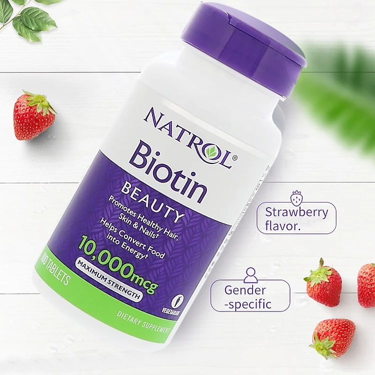 Viên uống chống rụng tóc, mọc tóc Biotin 10.000 mcg Natrol