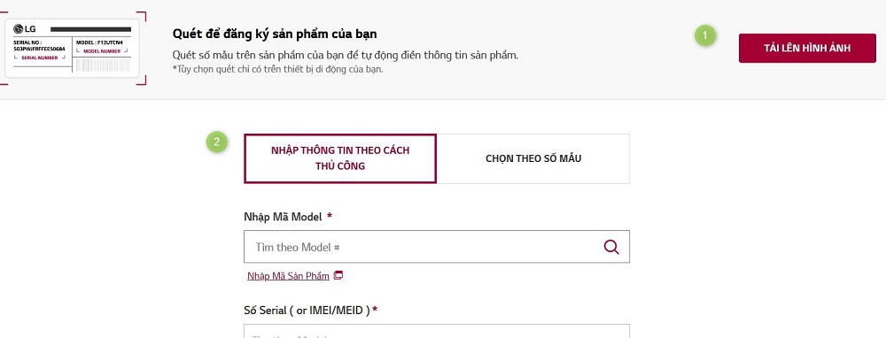 Kích hoạt tài khoản bảo hành LG trên website của hãng 
