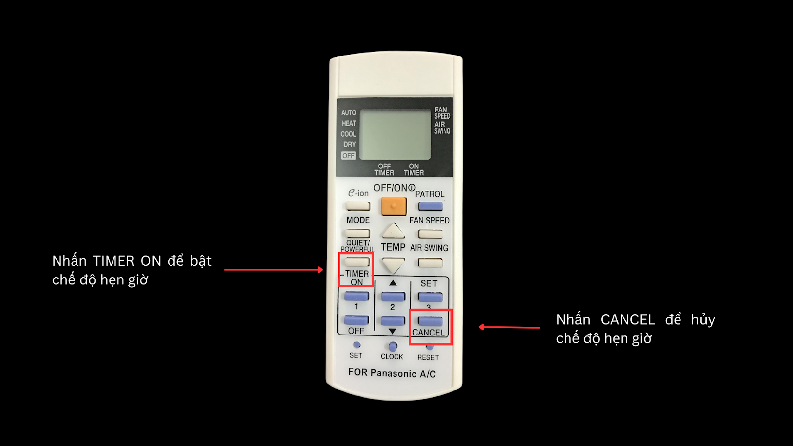 Cách bật/tắt chế độ hẹn giờ trên điều khiển model cũ 