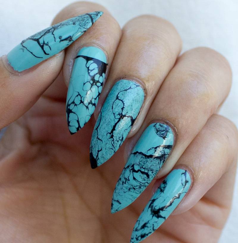 Nail xanh ngọc vân nước
