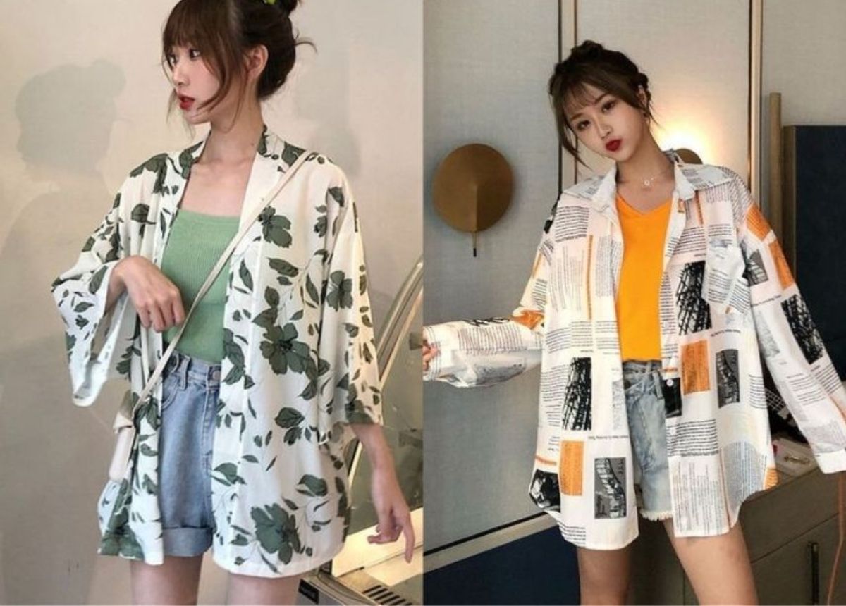 Áo sơ mi hoạ tiết phối với các item tương đồng màu sắc vô cùng bắt mắt