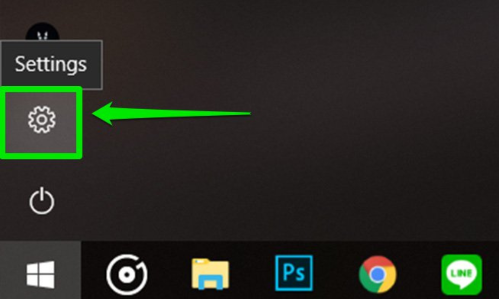 Chọn Settings trong Menu Start Win 10