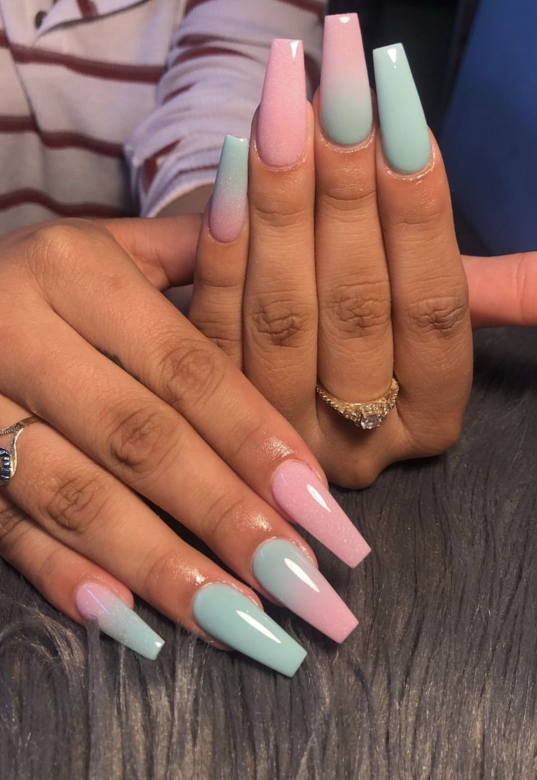 Nail xanh ngọc ombre