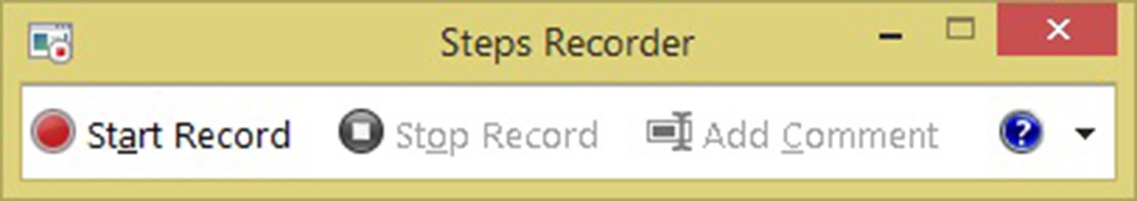 Và công cụ Steps Recorder sẽ xuất hiện trên màn hình