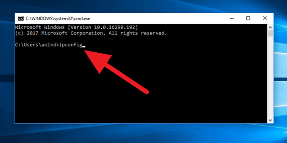 Gõ lệnh ipconfig