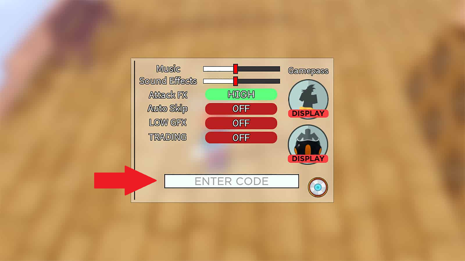 Nhấn vào ô Enter Code