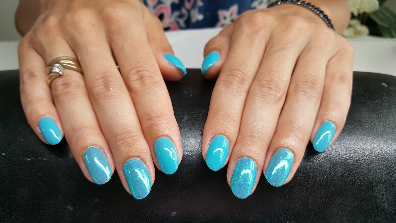 Nail màu xanh ngọc 