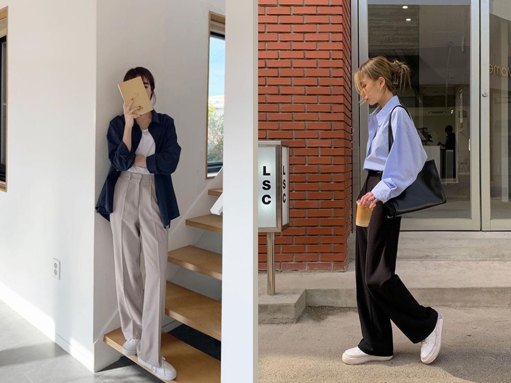 Cách phối đồ cho người lùn chân to cùng áo sơ mi và quần culotte
