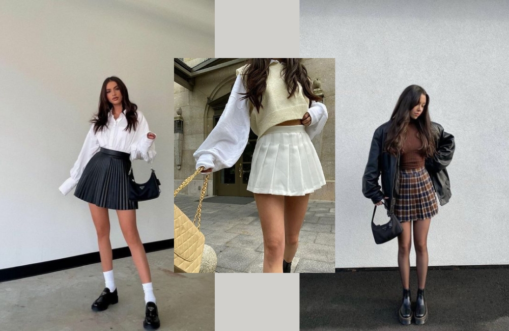 Váy ngắn ngủi loại xếp ly