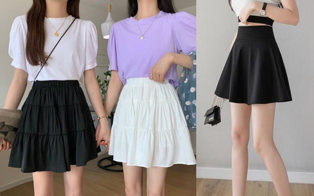 Váy ngắn ngủi dáng vẻ xòe