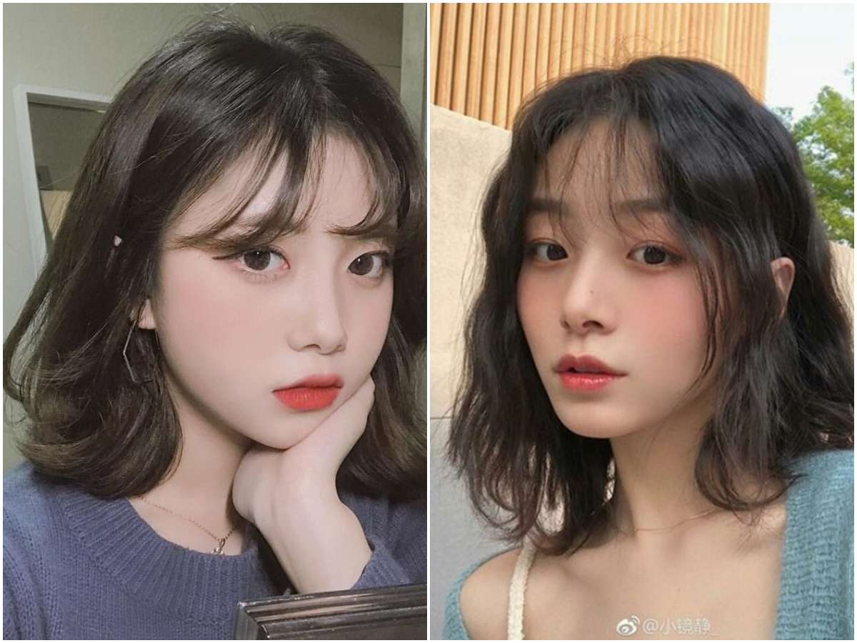 Kiểu tóc uốn ngang vai mái thưa