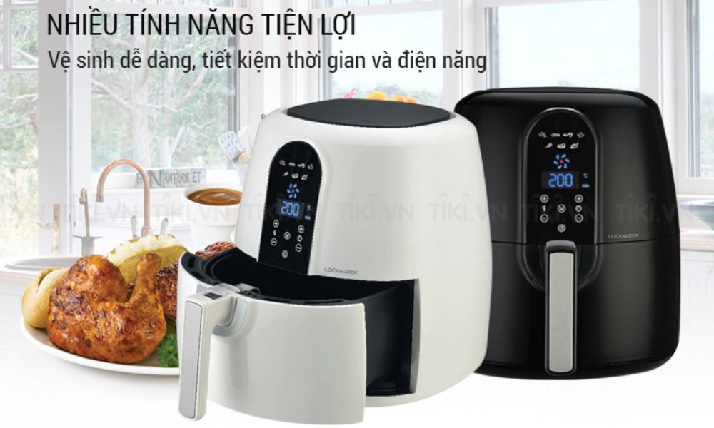 Nồi chiên không dầu điện tử với bộ điều khiển cảm ứng và hiển thị màn hình LED