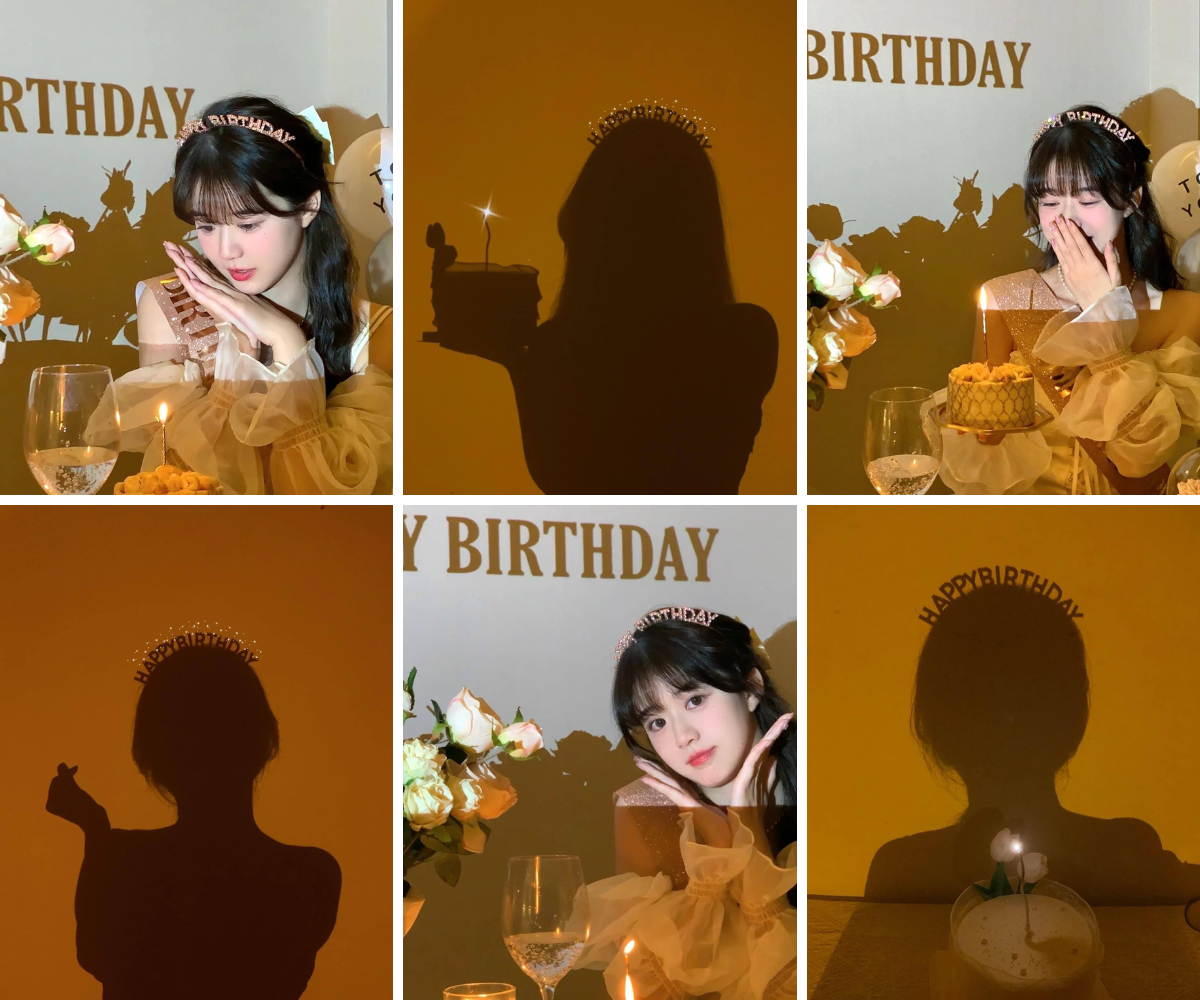 Concept chụp ảnh sinh nhật với đèn led hoàng hôn