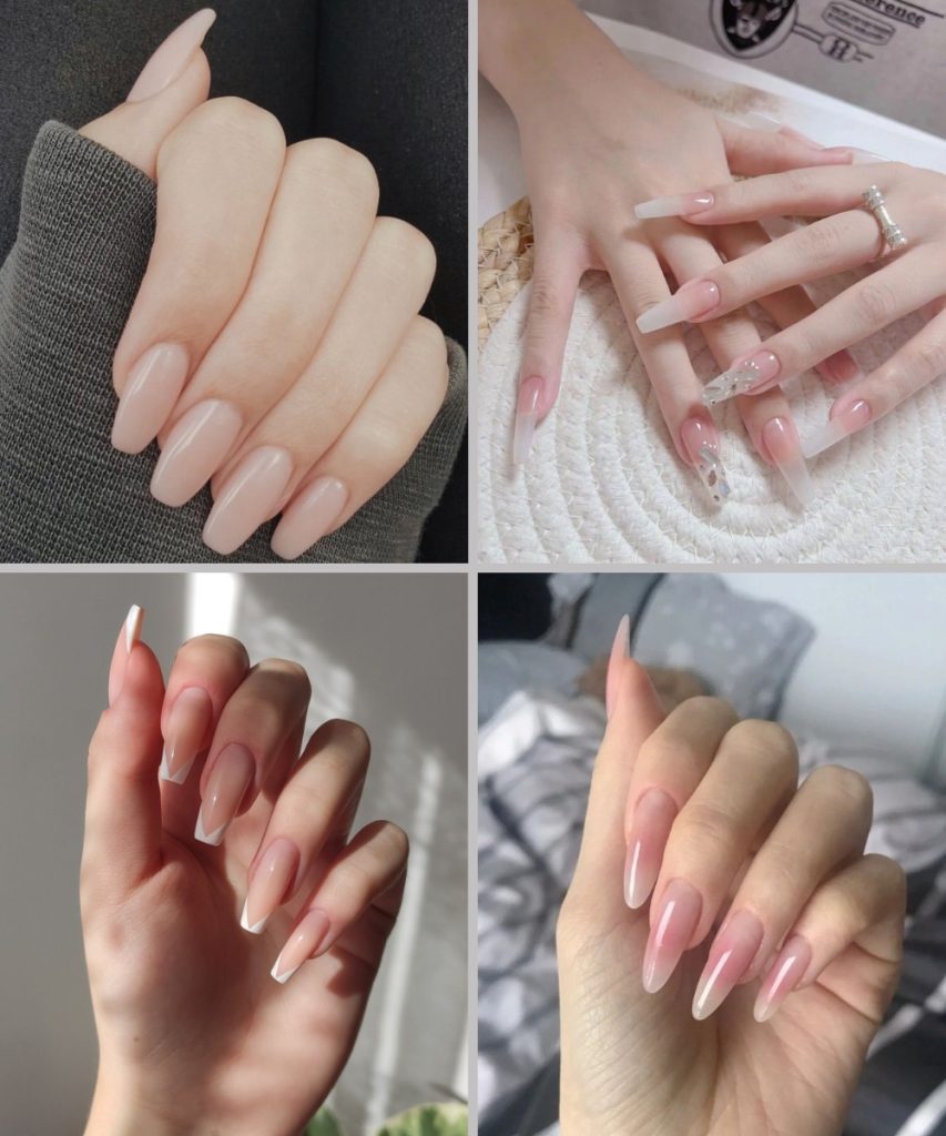 Mẫu nail màu hồng nude “trendy” 