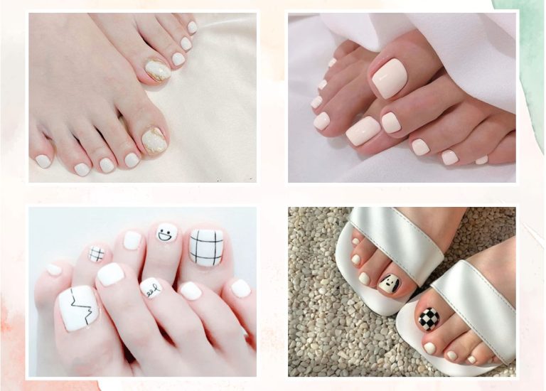Gợi ý những mẫu nail chân màu trắng sang trọng cho các nàng