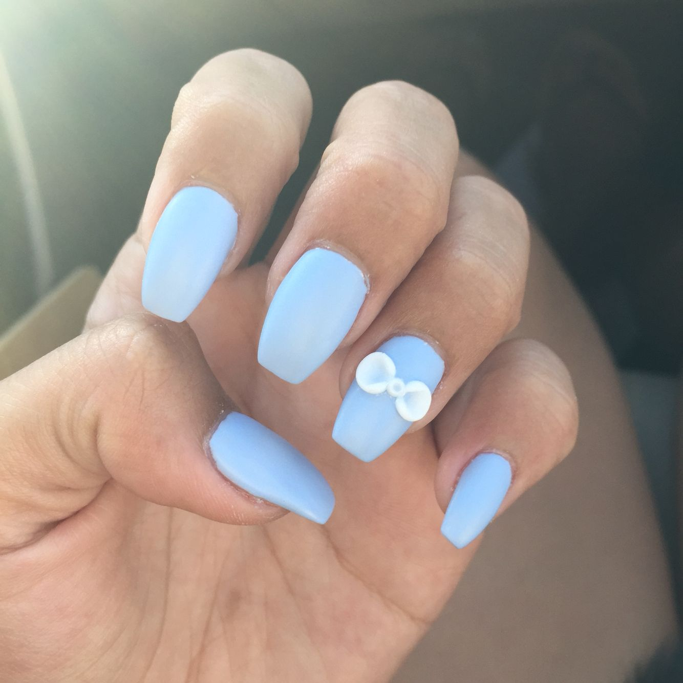 Nail xanh ngọc hoạ tiết nơ