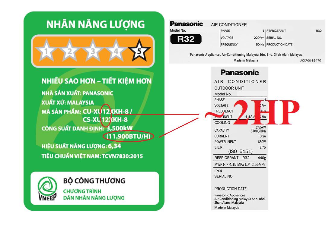 Kiểm tra tem nhãn có thể giúp bạn biết được máy lạnh bao nhiêu W nhanh chóng