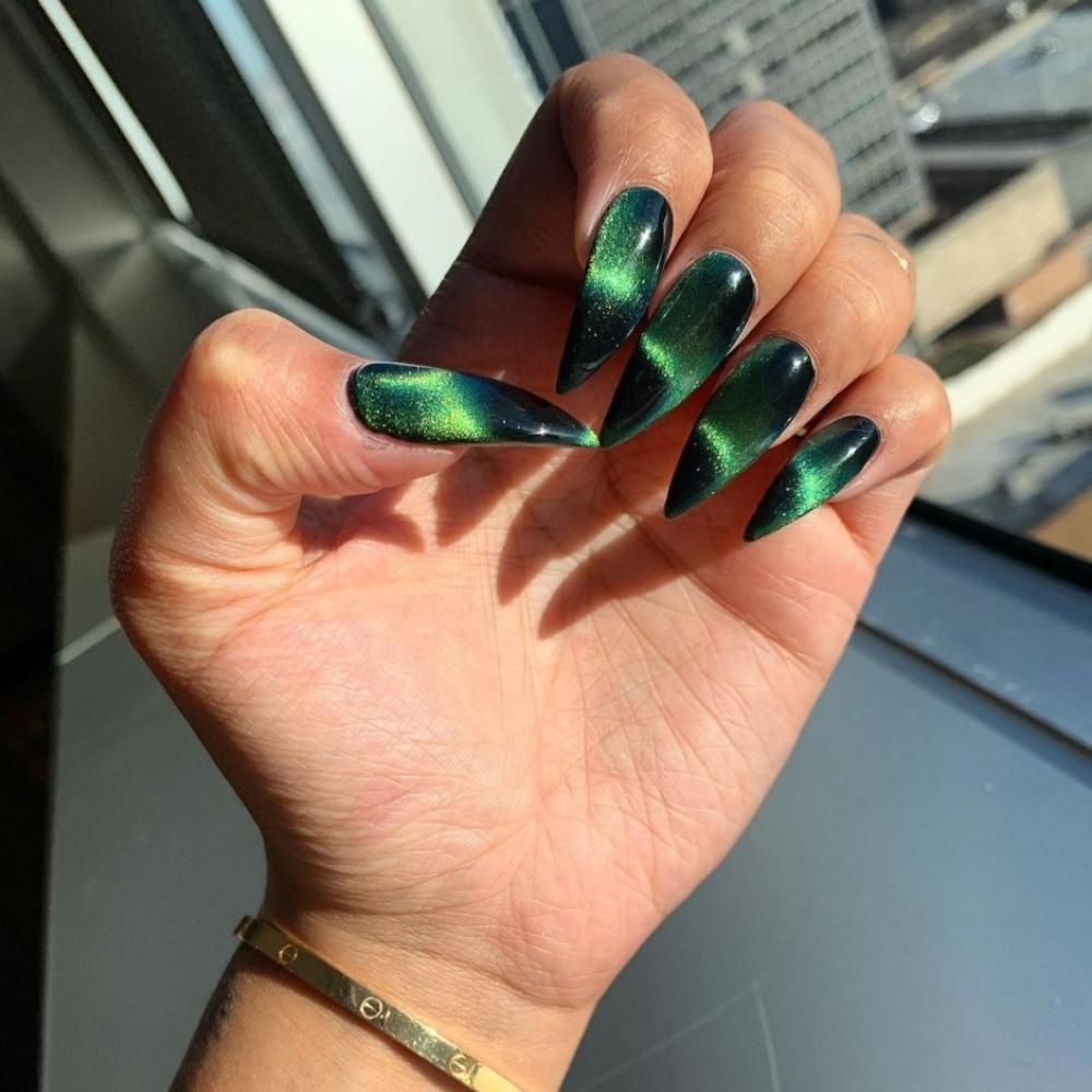 Nail xanh lơ lá đôi mắt mèo thanh lịch chảnh