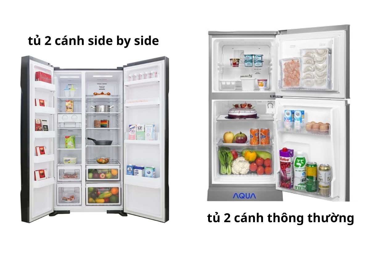Tủ lạnh 2 cánh nhiều thiết kế 