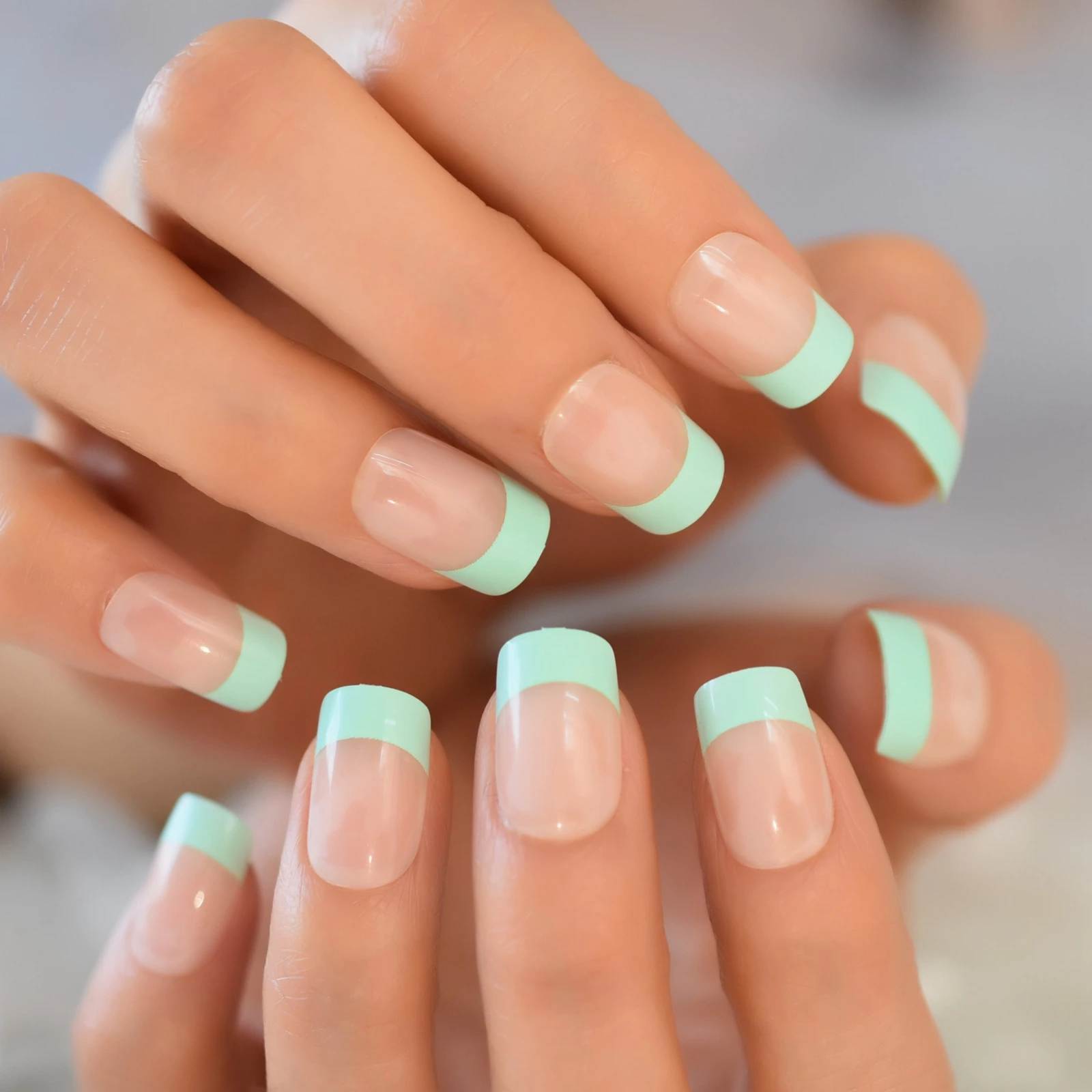 Nail french xanh ngọc