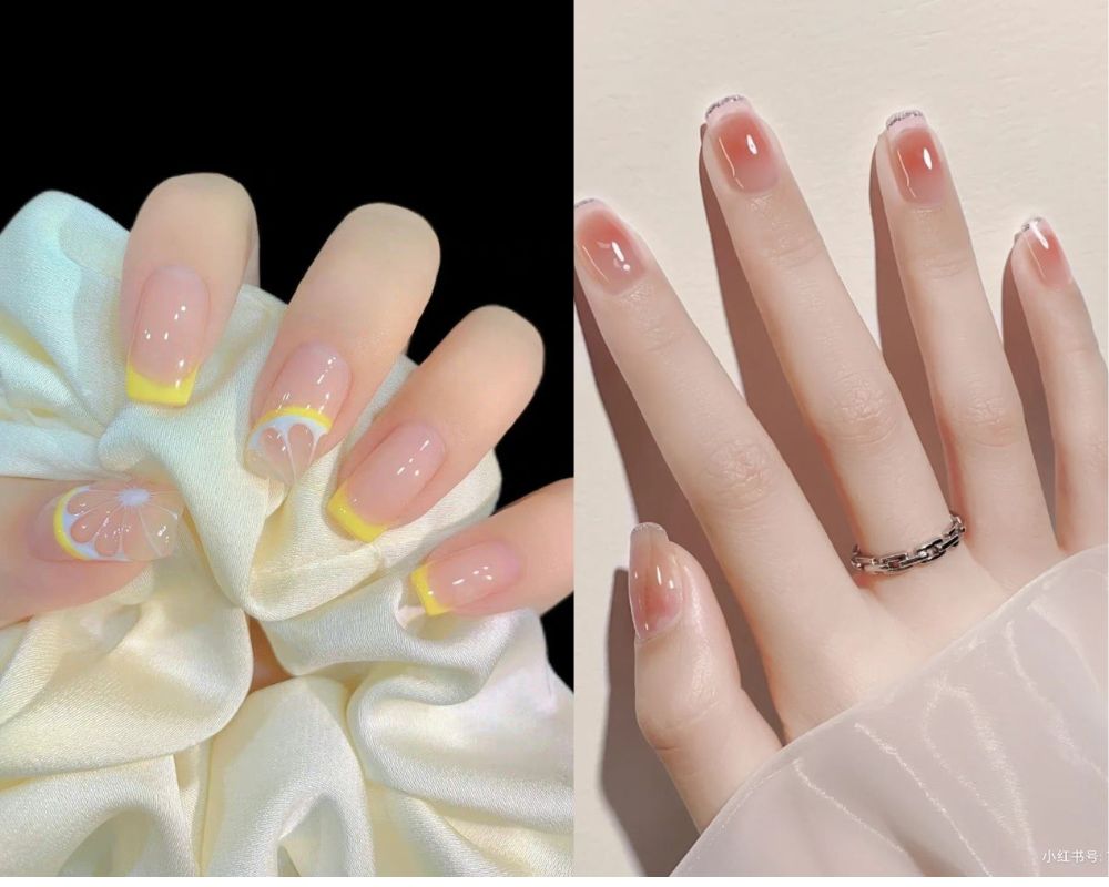 Mẫu nail đắp bột trẻ trung phù hợp cho học sinh