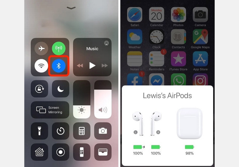 Kiểm tra dung lượng pin AirPods trên iPhone 