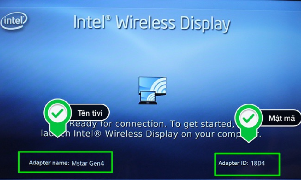 Giao diện Wifi Display khi kết nối laptop với tivi