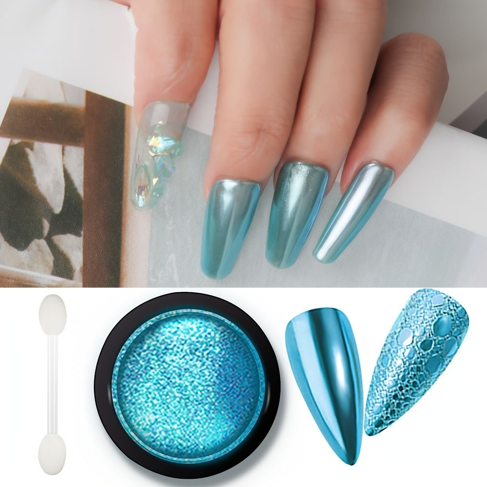 Nail màu xanh ngọc tráng gương