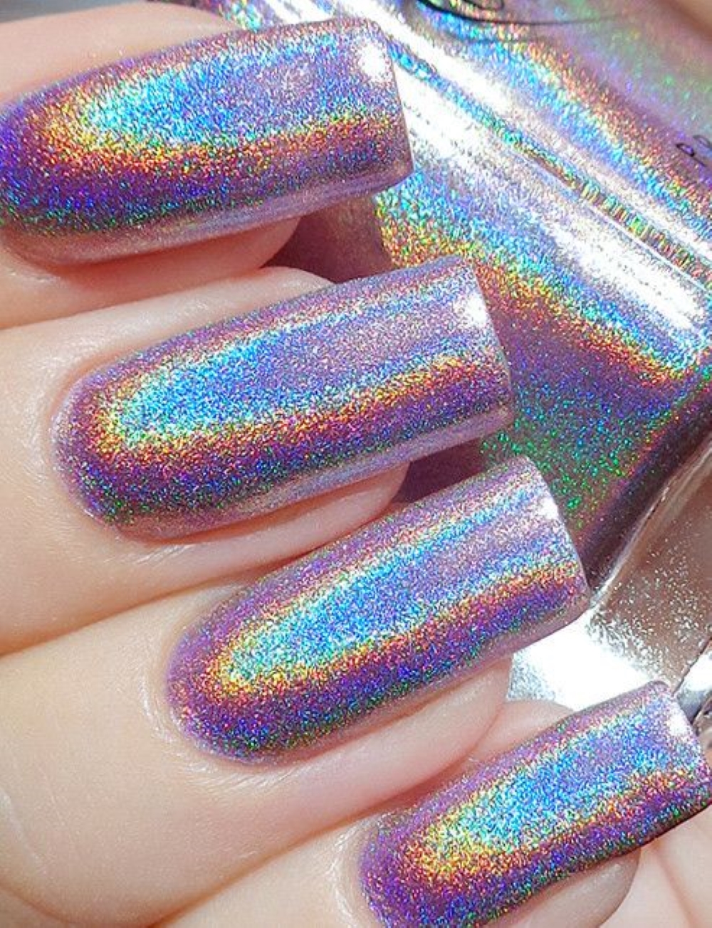 Mẫu nail mắt mèo cầu vồng dũa móng vuông để dài