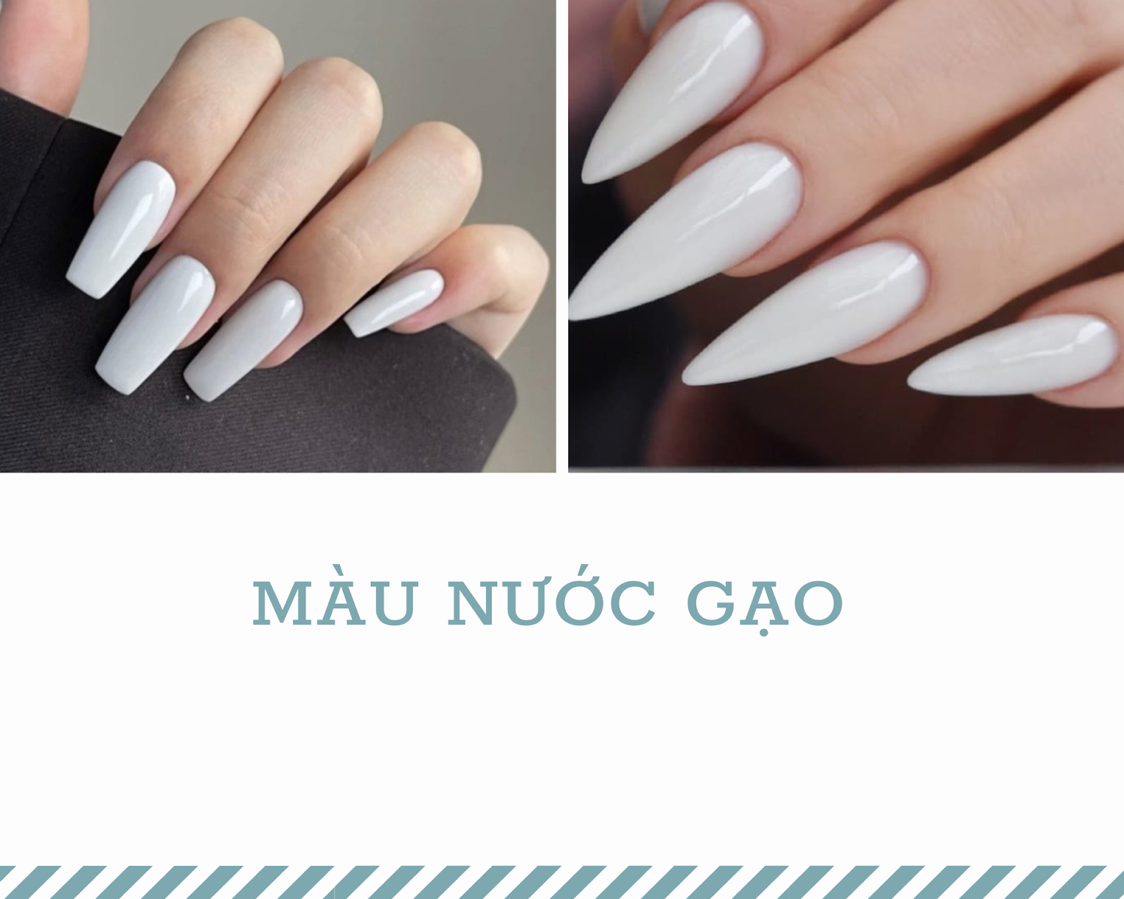 Nail màu trắng gạo