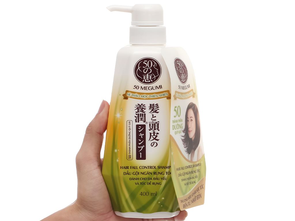 Dầu gội ngăn rụng tóc Megumi Hair Fall Control Shampoo được làm từ nhiều thảo mộc thiên nhiên