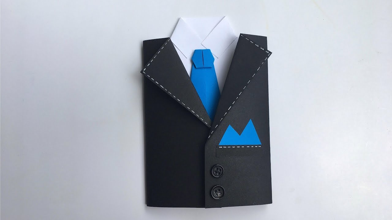 Thiệp sinh nhật hình cái áo vest lạ mắt dành riêng tặng mang lại tía