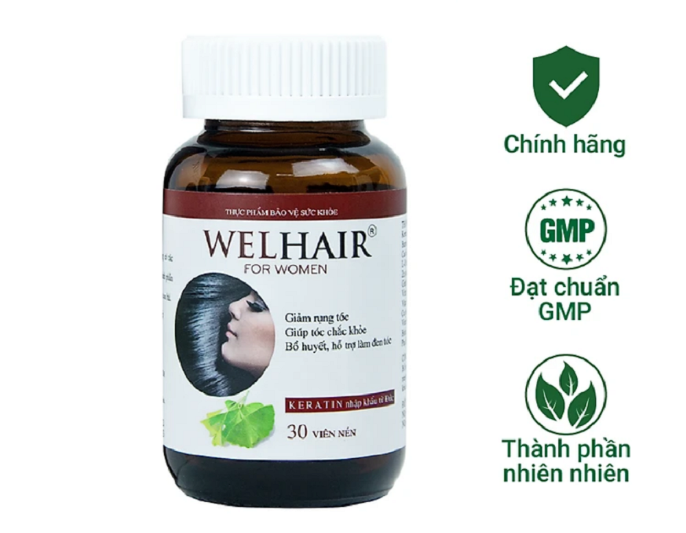 Dầu gội WELLHAIR có thành phần thiên nhiên lành tính giúp tóc chắc khỏe, mềm mượt