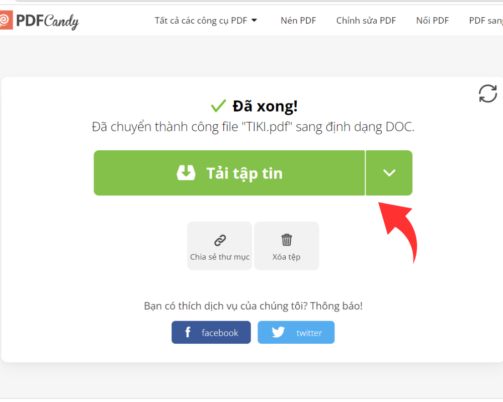 Nhấn Tải tập tin