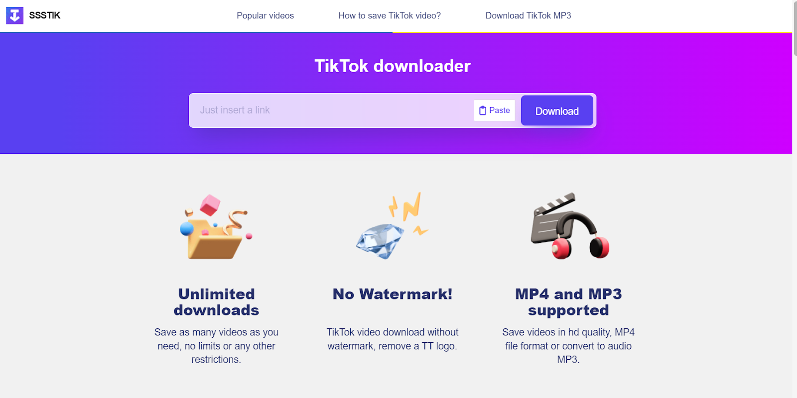 Chuyển nhạc TikTok sang MP3 bằng trang web SSSTIK