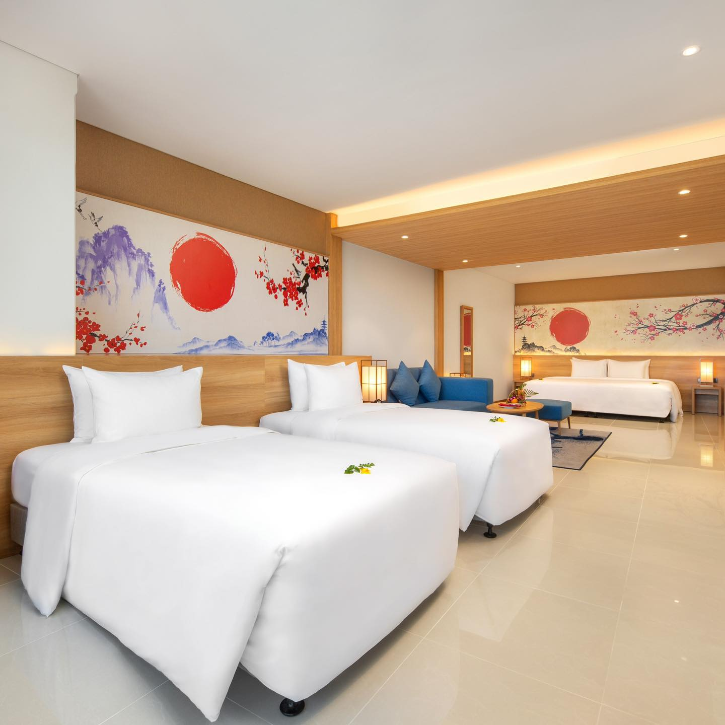 Phòng ngủ 3 giường của Da Nang Mikazuki Japanese Resorts & Spa
