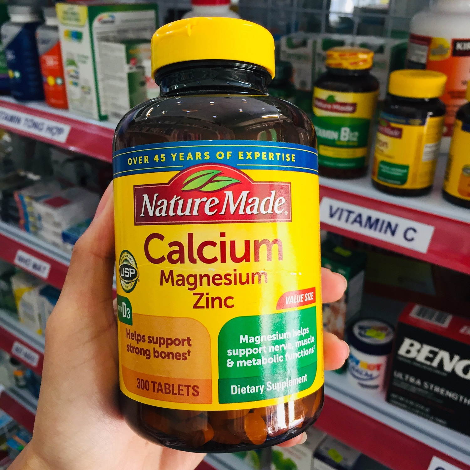 Canxi Bầu Nature Made Calcium Magnesium Zinc With Vitamin D3 