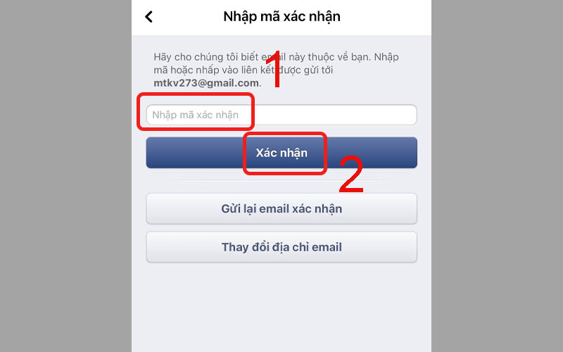 Chọn Xác nhận để hoàn tất thêm email mới