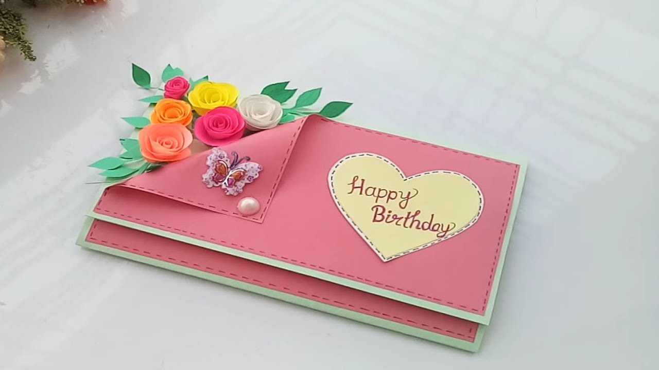 Thiệp sinh nhật tặng u được tô điểm bông hồng rực rỡ tỏa nắng sắc tố