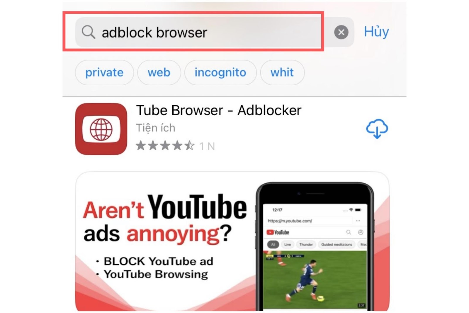 Tìm kiếm Adblock Browser trên App Store
